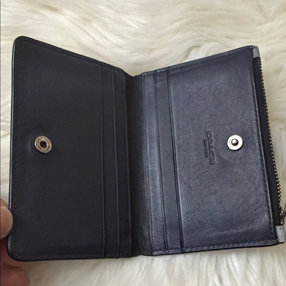 Coach Men's Black and Gray Card Holder